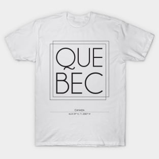 Quebec city minimal typography 2 T-Shirt